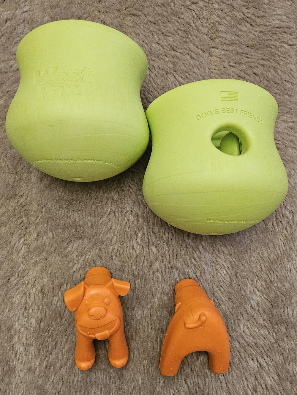 LOT TWO West Paw Large Toppl AND TWO West Paw Toppl Stoppers